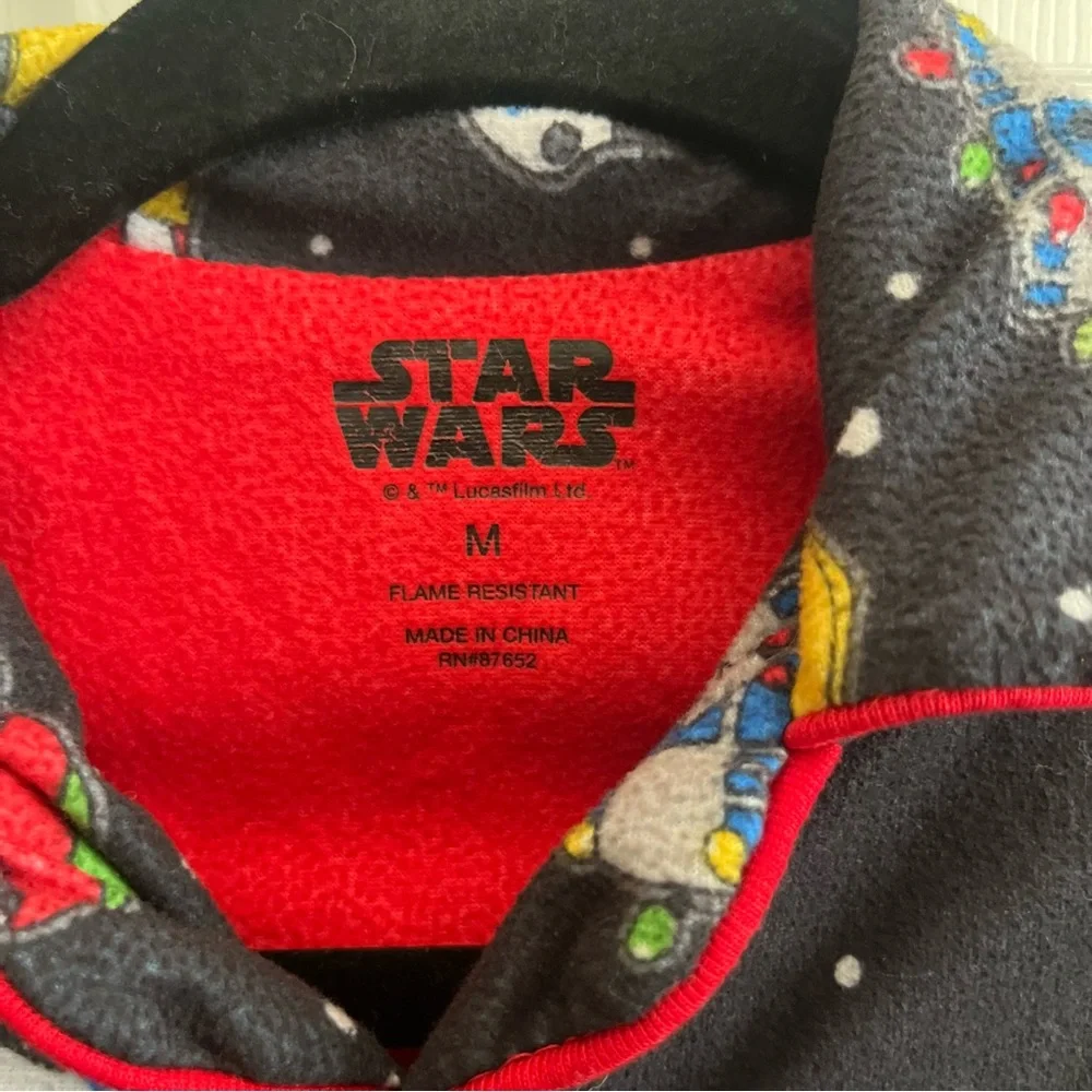 5 for $25! Star Wars Christmas Black and Red Fleece Pajama Top